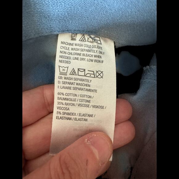 Anybody All-Streth Twill Wide Leg Cropped Pants Dusk Blue Medium Pockets Casual - Picture 13 of 14